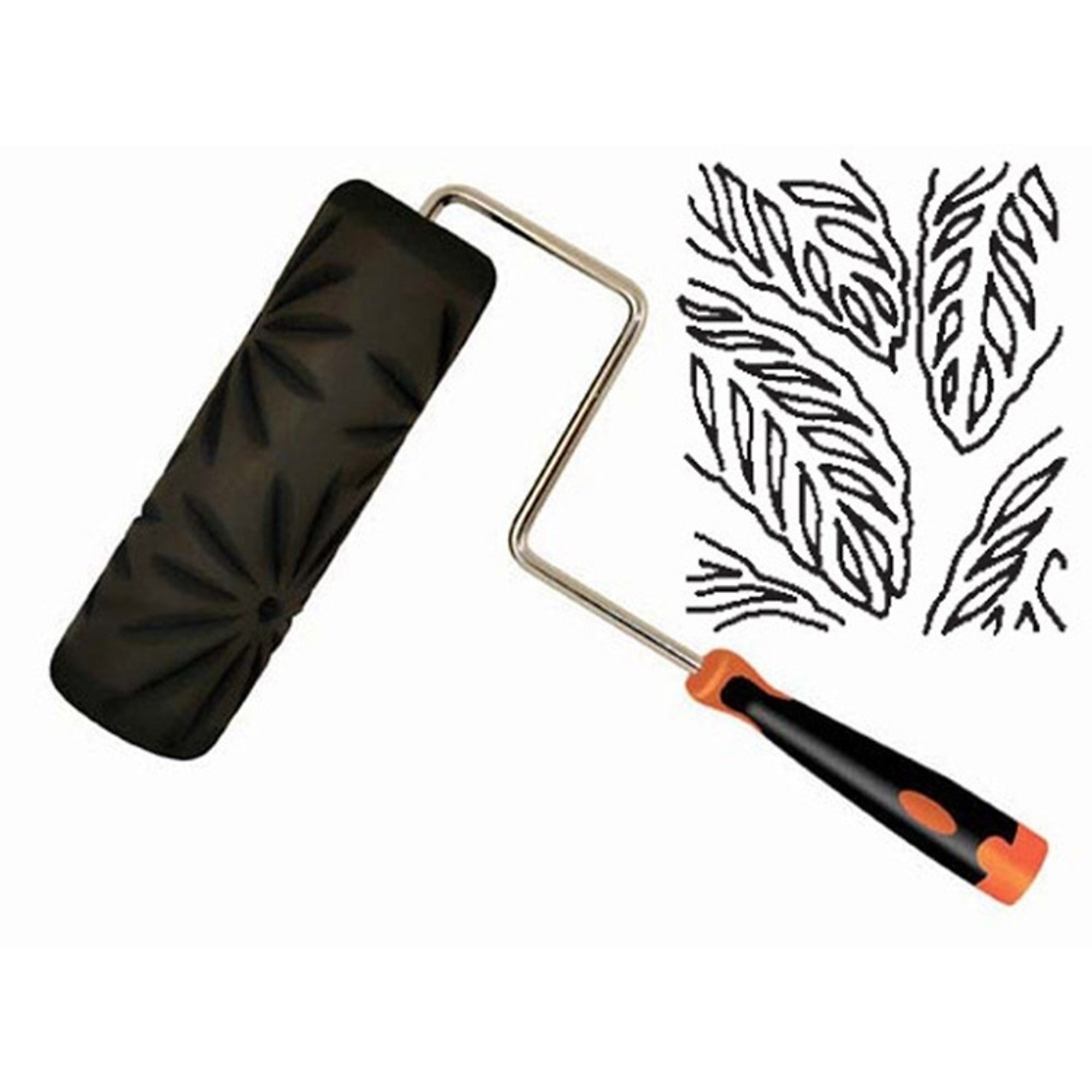 Kraft Tools DW186R Decorative Texture Roller - Palm Leaf w/Roller Frame